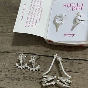 Stella & Dot Sparkling Silver Earring Collection